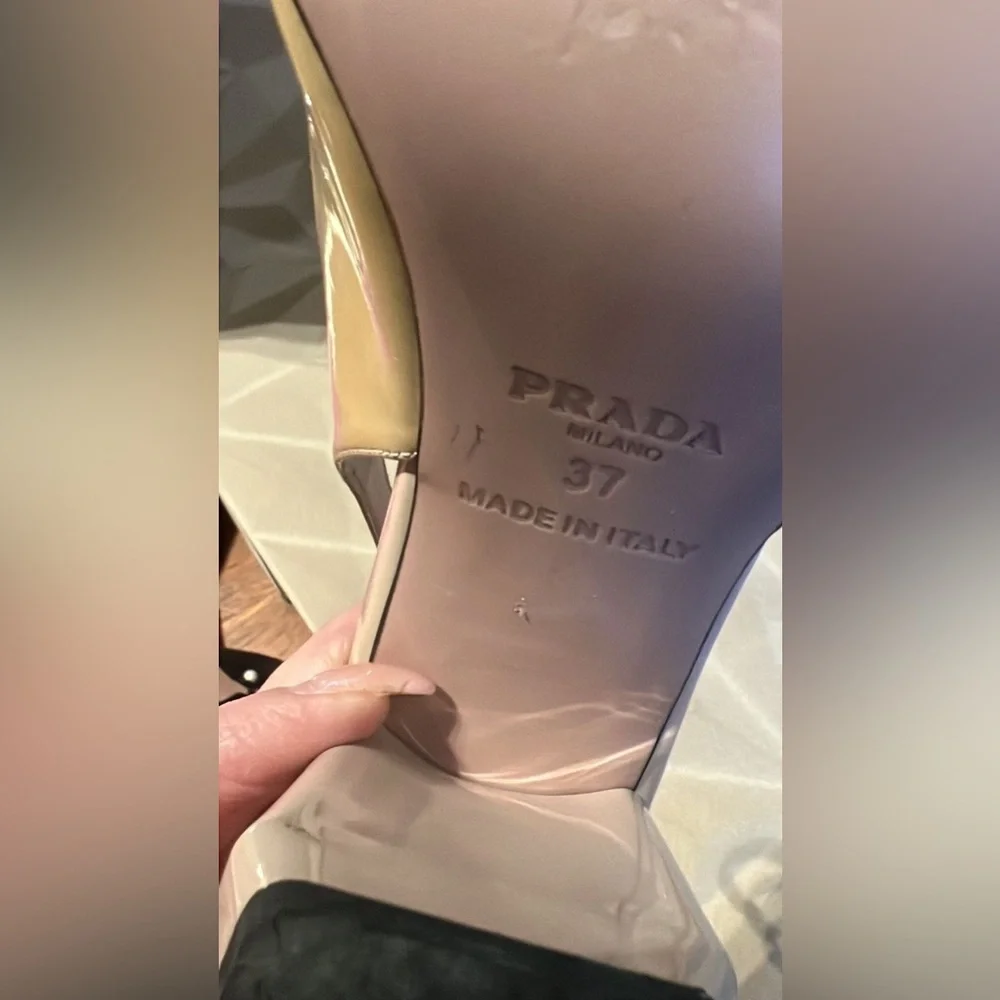 Prada Nude Patent Leather Pumps size EU37